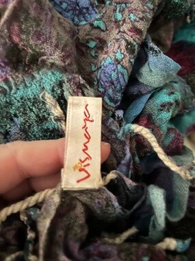 VISMAYA 100% wool large scarf/ we tap 76” x 23”